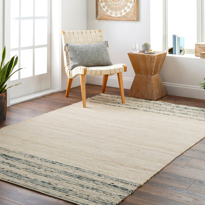 Geneva GNV-2303 Rug by Surya in beige, dark green, light sage, tan. Made from 60% jute, 40% wool in a unique style.