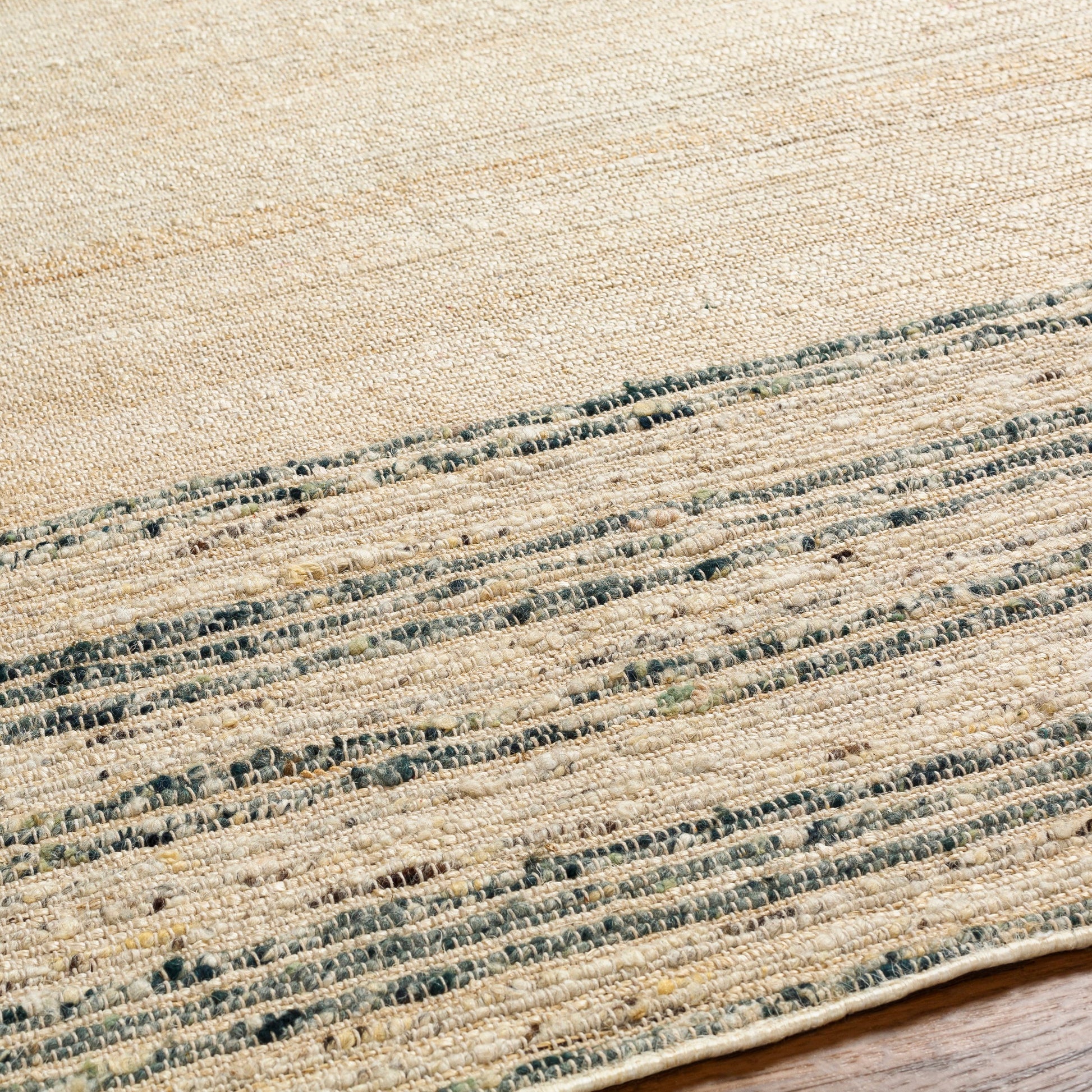 Geneva GNV-2303 Rug by Surya in beige, dark green, light sage, tan. Made from 60% jute, 40% wool in a unique style.