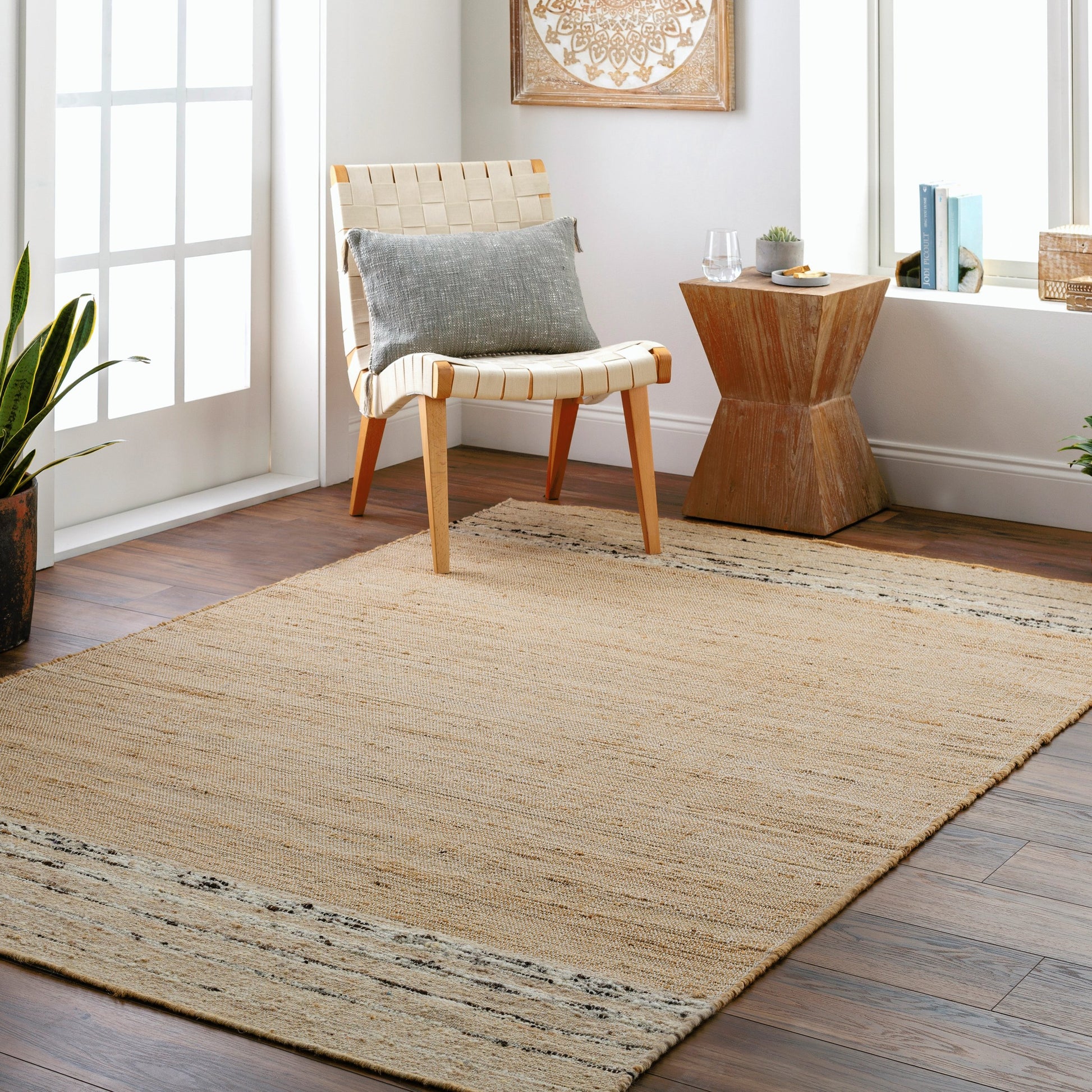 Geneva Rug - 31806 by Surya in dark brown, beige, caramel, tan. Made from 60% jute, 40% wool in a unique style.