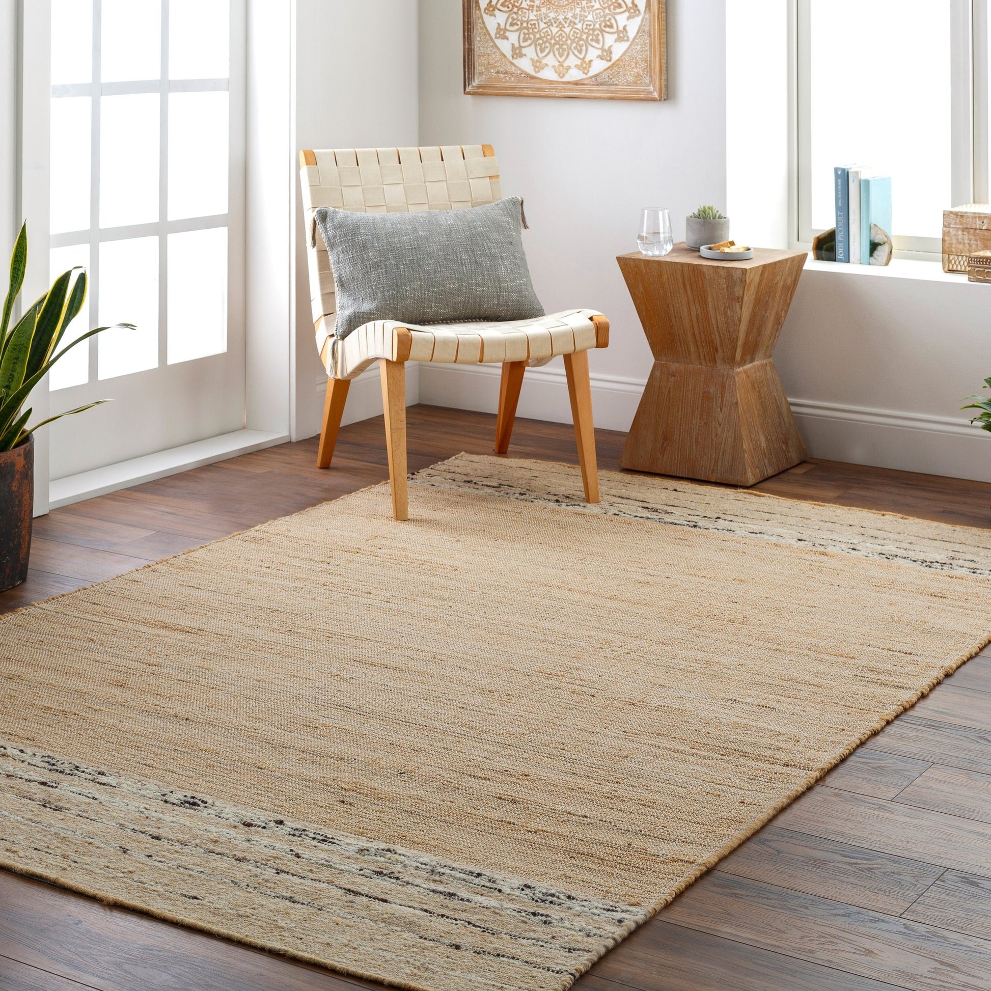 Geneva Rug - 31806 by Surya in dark brown, beige, caramel, tan. Made from 60% jute, 40% wool in a unique style.