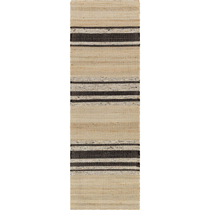 Geneva Rug - 31808 by Surya in black, charcoal, peach, light beige. Made from 60% jute, 40% wool in a unique style.