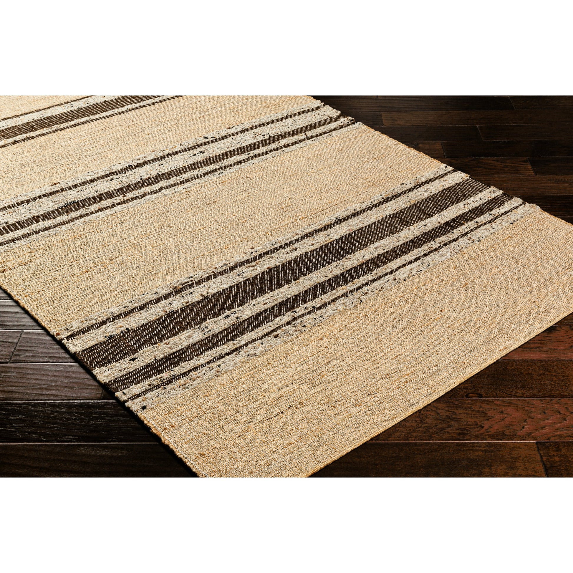 Geneva Rug - 31808 by Surya in black, charcoal, peach, light beige. Made from 60% jute, 40% wool in a unique style.