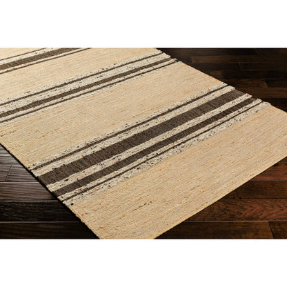 Geneva Rug - 31808 by Surya in black, charcoal, peach, light beige. Made from 60% jute, 40% wool in a unique style.