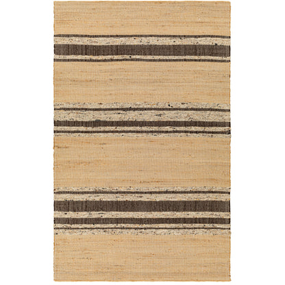 Geneva Rug - 31808 by Surya in black, charcoal, peach, light beige. Made from 60% jute, 40% wool in a unique style.