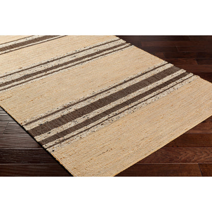 Geneva Rug - 31808 by Surya in black, charcoal, peach, light beige. Made from 60% jute, 40% wool in a unique style.