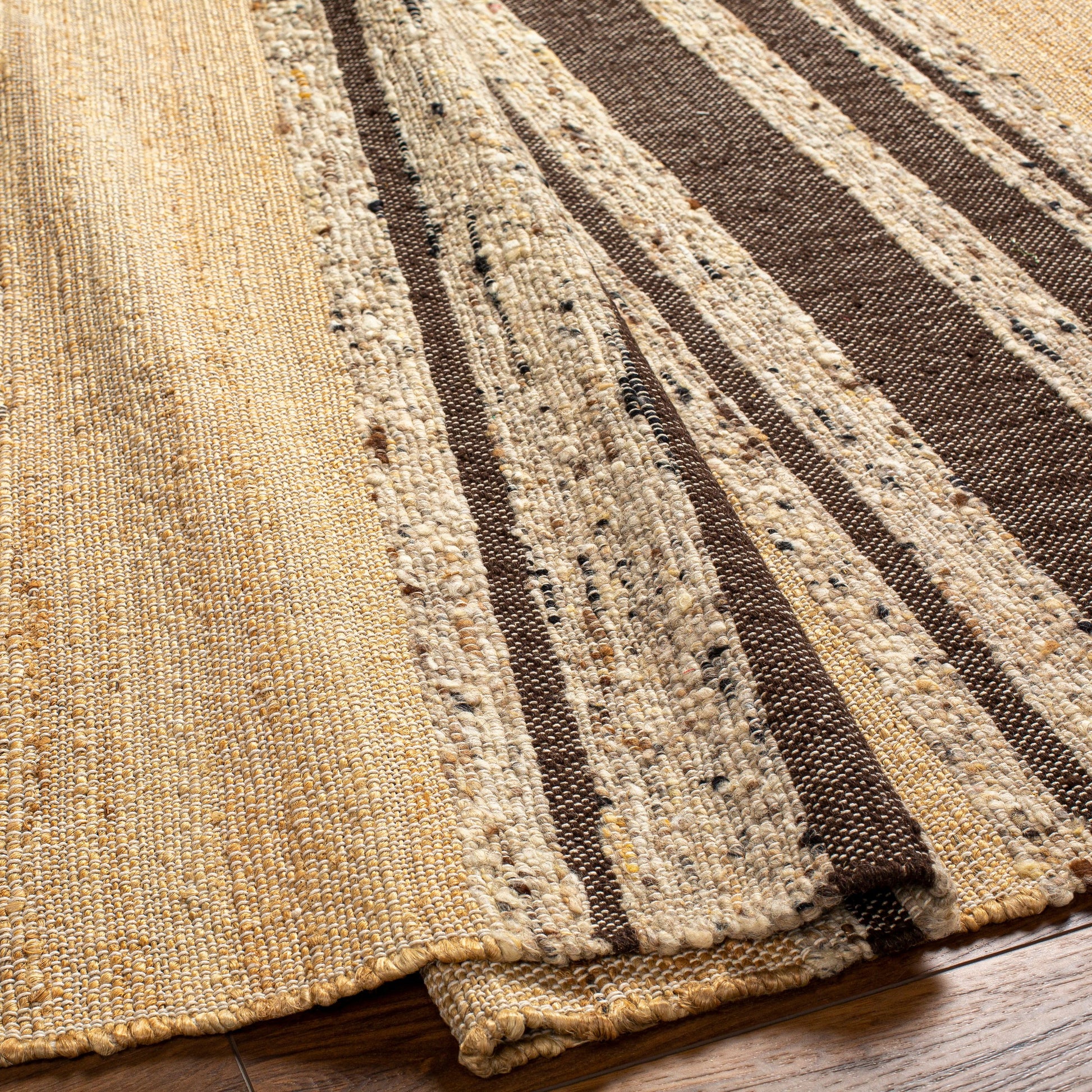 Geneva Rug - 31808 by Surya in black, charcoal, peach, light beige. Made from 60% jute, 40% wool in a unique style.