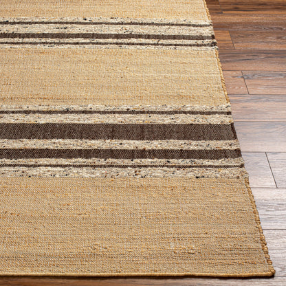 Geneva Rug - 31808 by Surya in black, charcoal, peach, light beige. Made from 60% jute, 40% wool in a unique style.