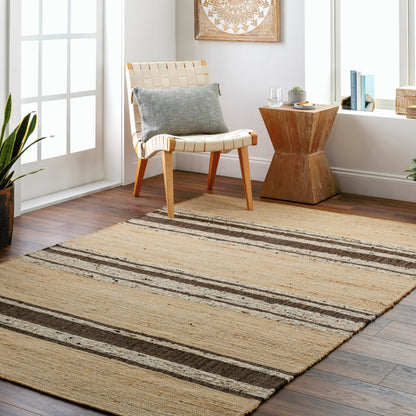 Geneva Rug - 31808 by Surya in black, charcoal, peach, light beige. Made from 60% jute, 40% wool in a unique style.