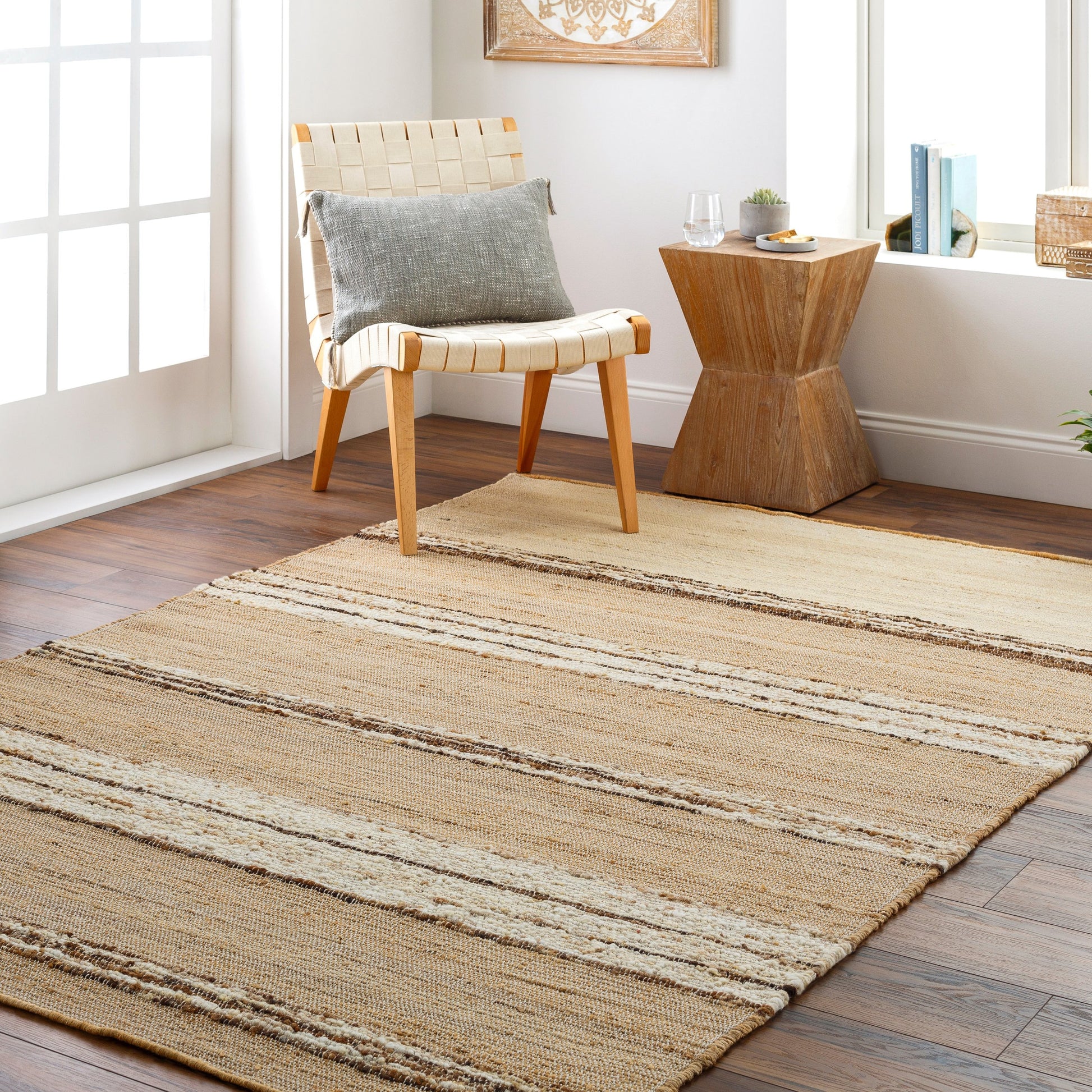 Geneva Rug - 31810 by Surya in beige, ivory, medium brown. Made from 60% jute, 40% wool in a unique style.