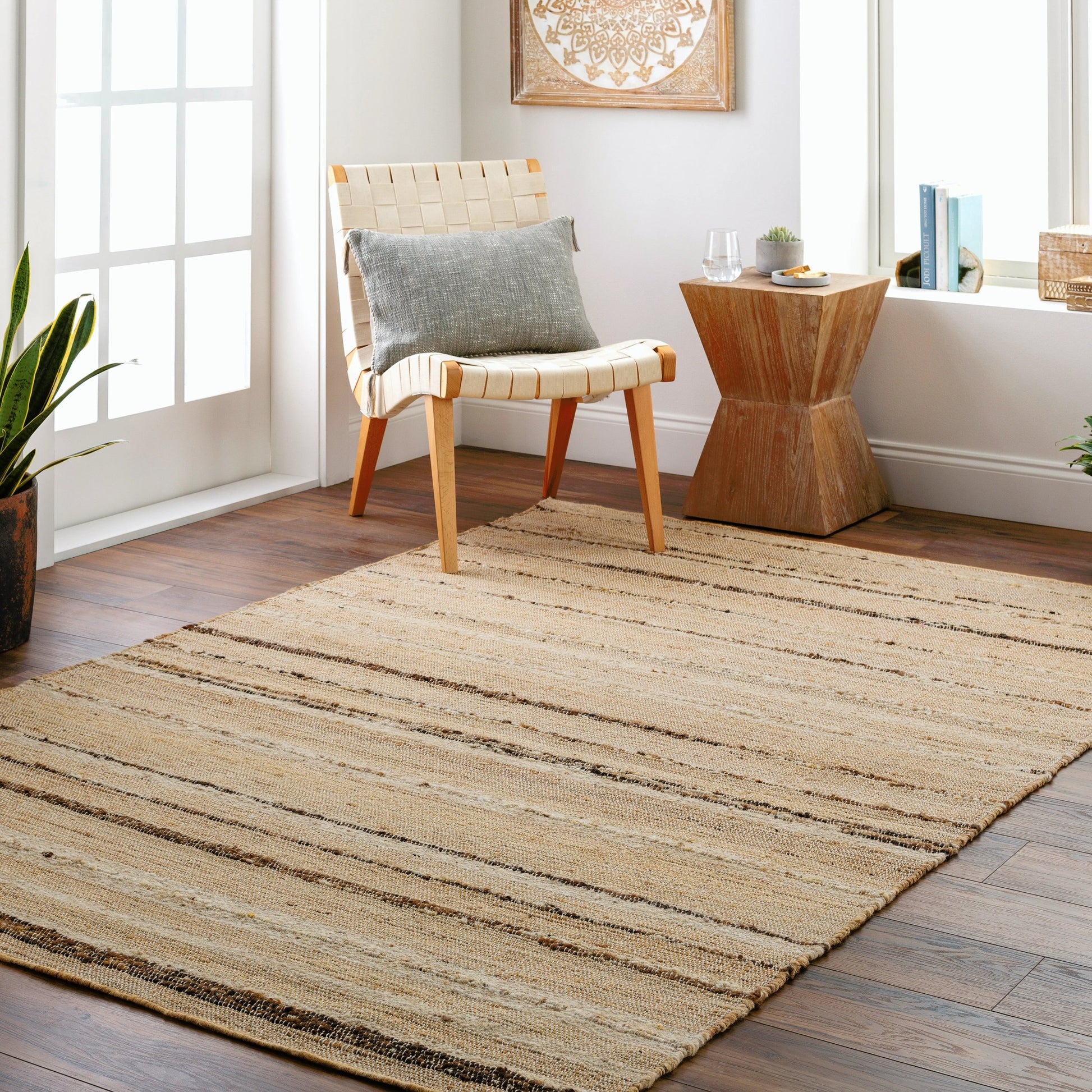 Geneva Rug - 31811 by Surya in dark brown, light beige, brown. Made from 60% jute, 40% wool in a unique style.