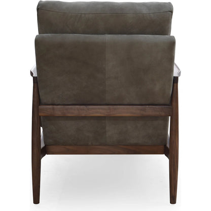 Arturo Accent Chair by Moe's Home Collection. Made from 100% top grain leather, solid walnut frame, high density foam seat, back with webbing suspension in a transitional style.