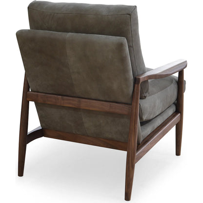Arturo Accent Chair by Moe's Home Collection. Made from 100% top grain leather, solid walnut frame, high density foam seat, back with webbing suspension in a transitional style.