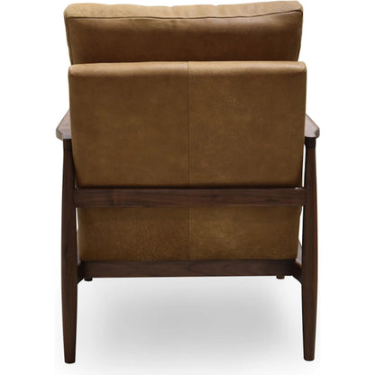 Arturo Accent Chair by Moe's Home Collection. Made from 100% top grain leather, solid walnut frame, high density foam seat, back with webbing suspension in a transitional style.