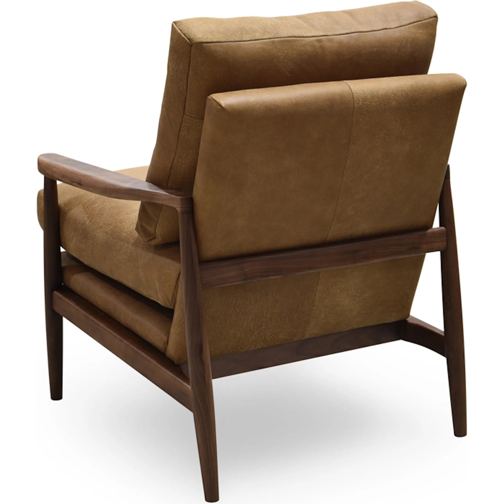 Arturo Accent Chair by Moe's Home Collection. Made from 100% top grain leather, solid walnut frame, high density foam seat, back with webbing suspension in a transitional style.