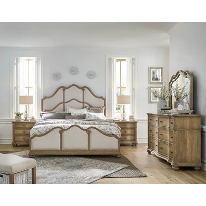 Weston Hills Bed by Pulaski Furniture in flax seed. Made from hardwood solids, hickory veneers in a traditional style.
