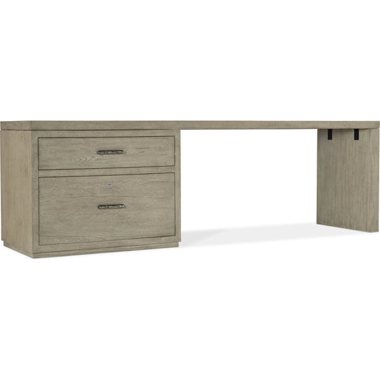 Linville Falls Desk - 96" Top-Large File and Leg by Hooker Furniture in mink. Made from oak veneers in a modern style.