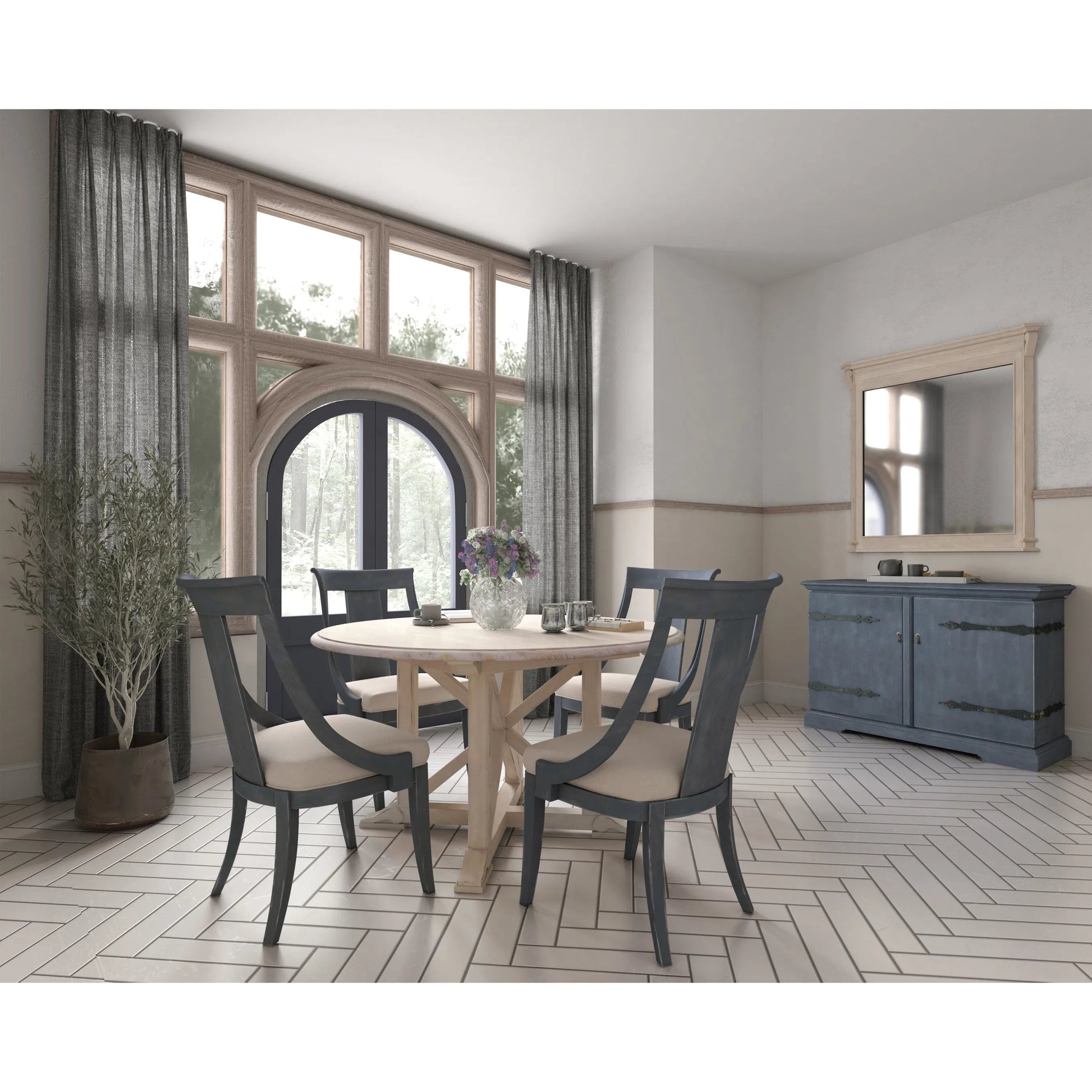 Alcove Dresser Mirror by A.R.T. Furniture in belgian ivory. Made from acacia solids, maple veneers, mirror in a modern style.