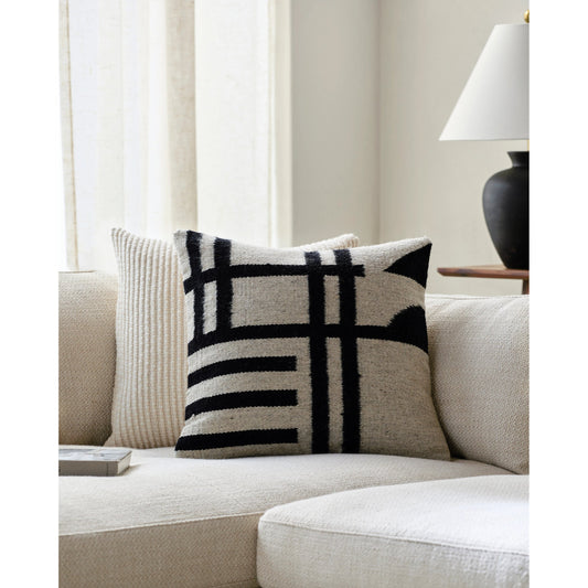 Garold Pillow - 516649 by Surya in black. Made from wool, cotton in a modern style.