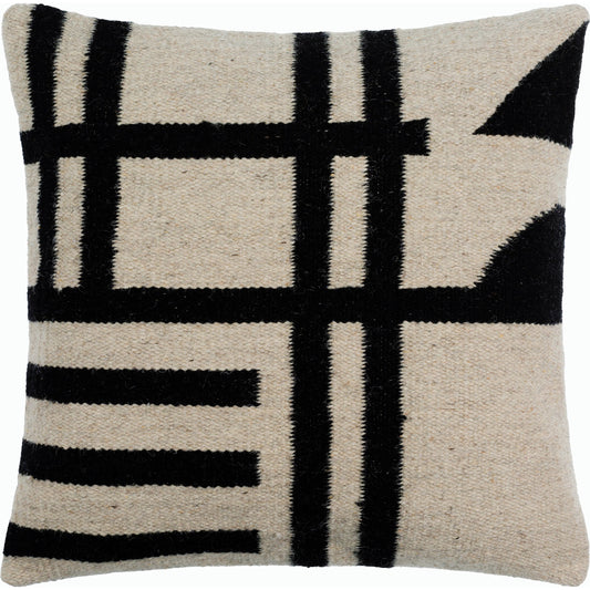 Garold Pillow - 516649 by Surya in black. Made from wool, cotton in a modern style.