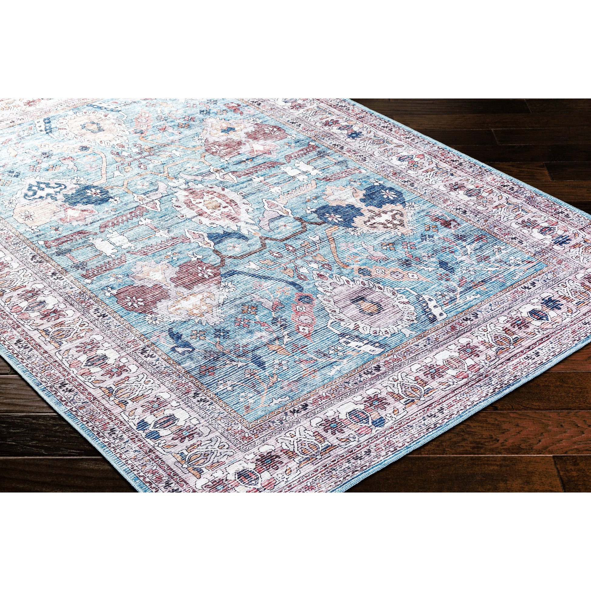 Georgina Rug - 497153 by Livabliss in denim, cream, brown, beige, dark blue, rust. Made from face: 100% polyester, warp: 100% cotton in a unique style.
