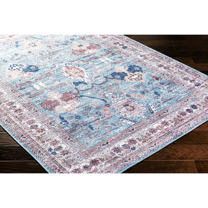 Georgina Rug - 497153 by Livabliss in denim, cream, brown, beige, dark blue, rust. Made from face: 100% polyester, warp: 100% cotton in a unique style.