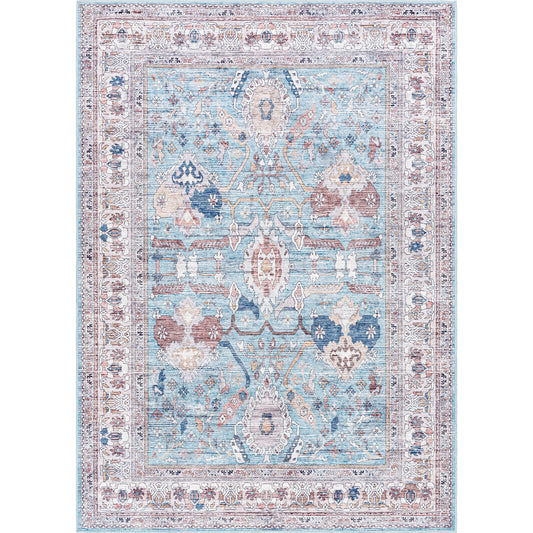 Georgina Rug - 497153 by Livabliss in denim, cream, brown, beige, dark blue, rust. Made from face: 100% polyester, warp: 100% cotton in a unique style.