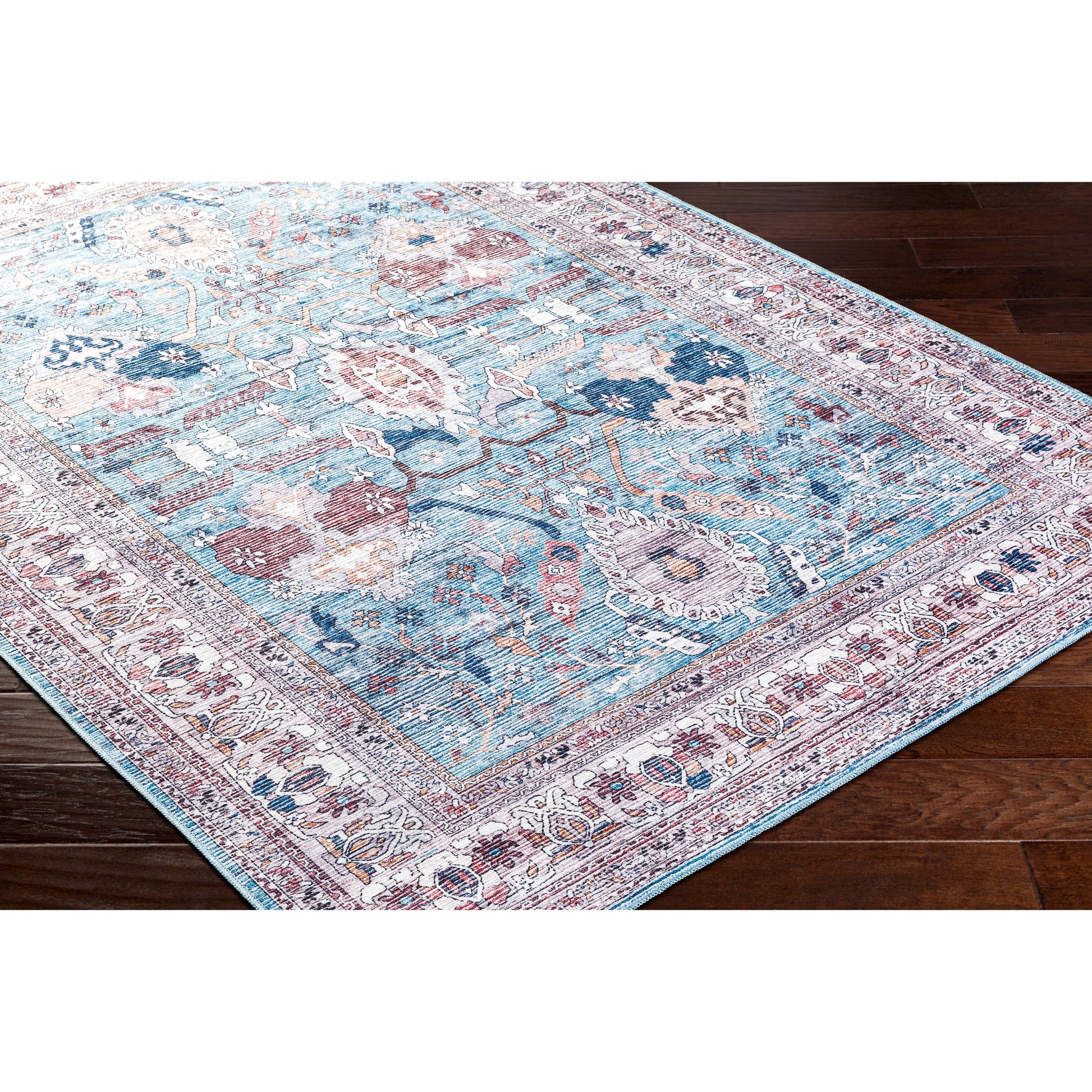 Georgina Rug - 497153 by Livabliss in denim, cream, brown, beige, dark blue, rust. Made from face: 100% polyester, warp: 100% cotton in a unique style.