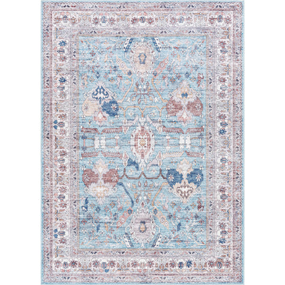 Georgina Rug - 497153 by Livabliss in denim, cream, brown, beige, dark blue, rust. Made from face: 100% polyester, warp: 100% cotton in a unique style.