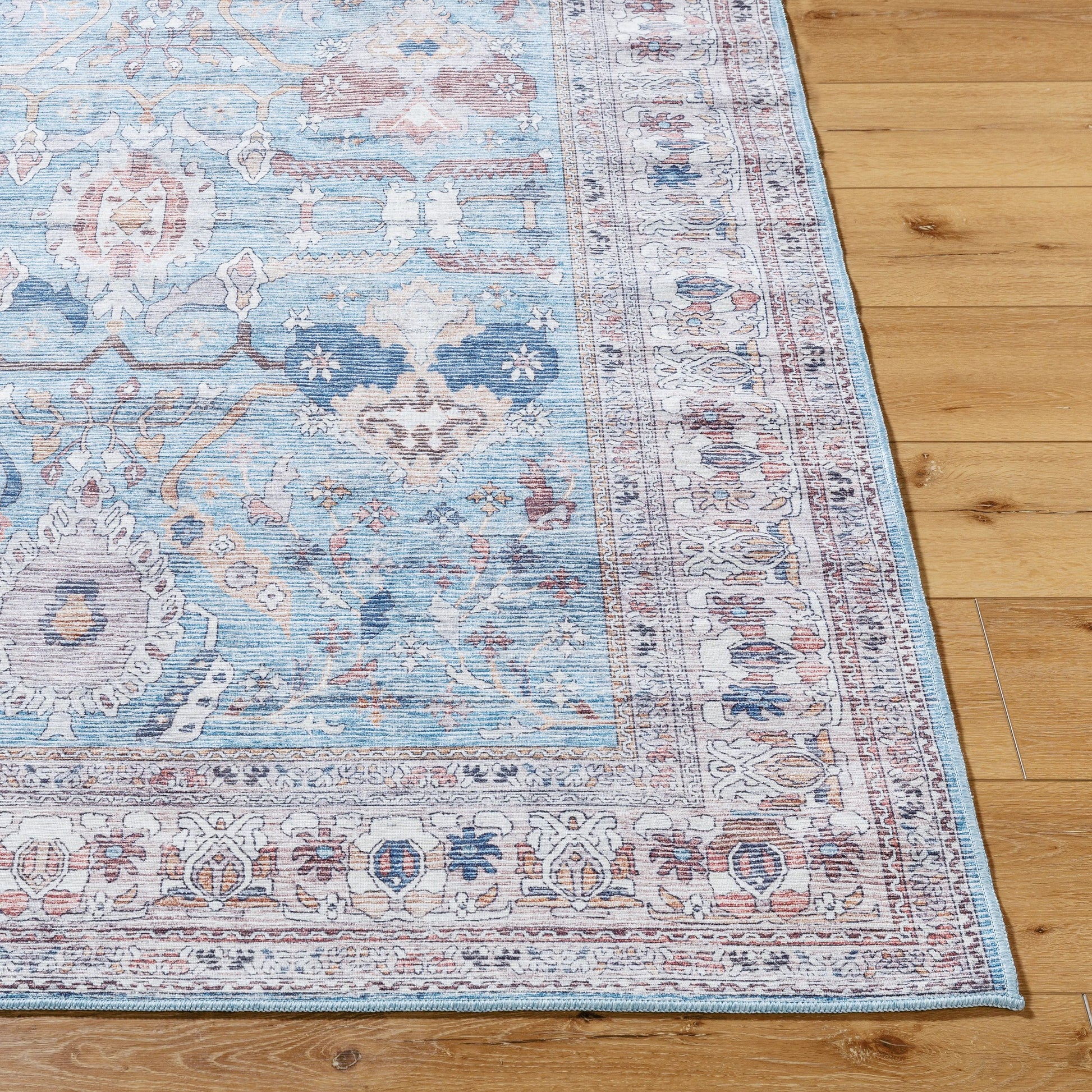 Georgina Rug - 497153 by Livabliss in denim, cream, brown, beige, dark blue, rust. Made from face: 100% polyester, warp: 100% cotton in a unique style.