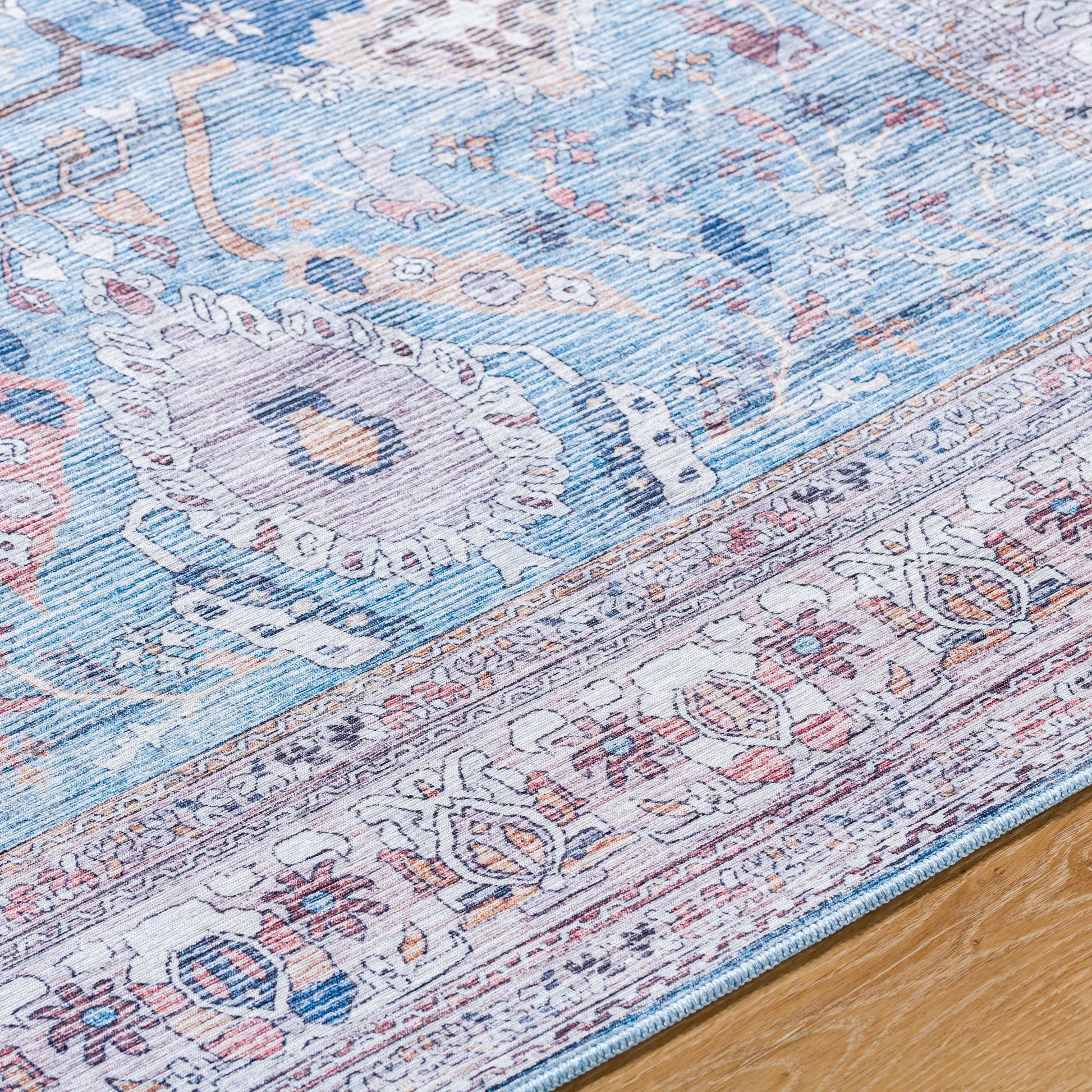 Georgina Rug - 497153 by Livabliss in denim, cream, brown, beige, dark blue, rust. Made from face: 100% polyester, warp: 100% cotton in a unique style.