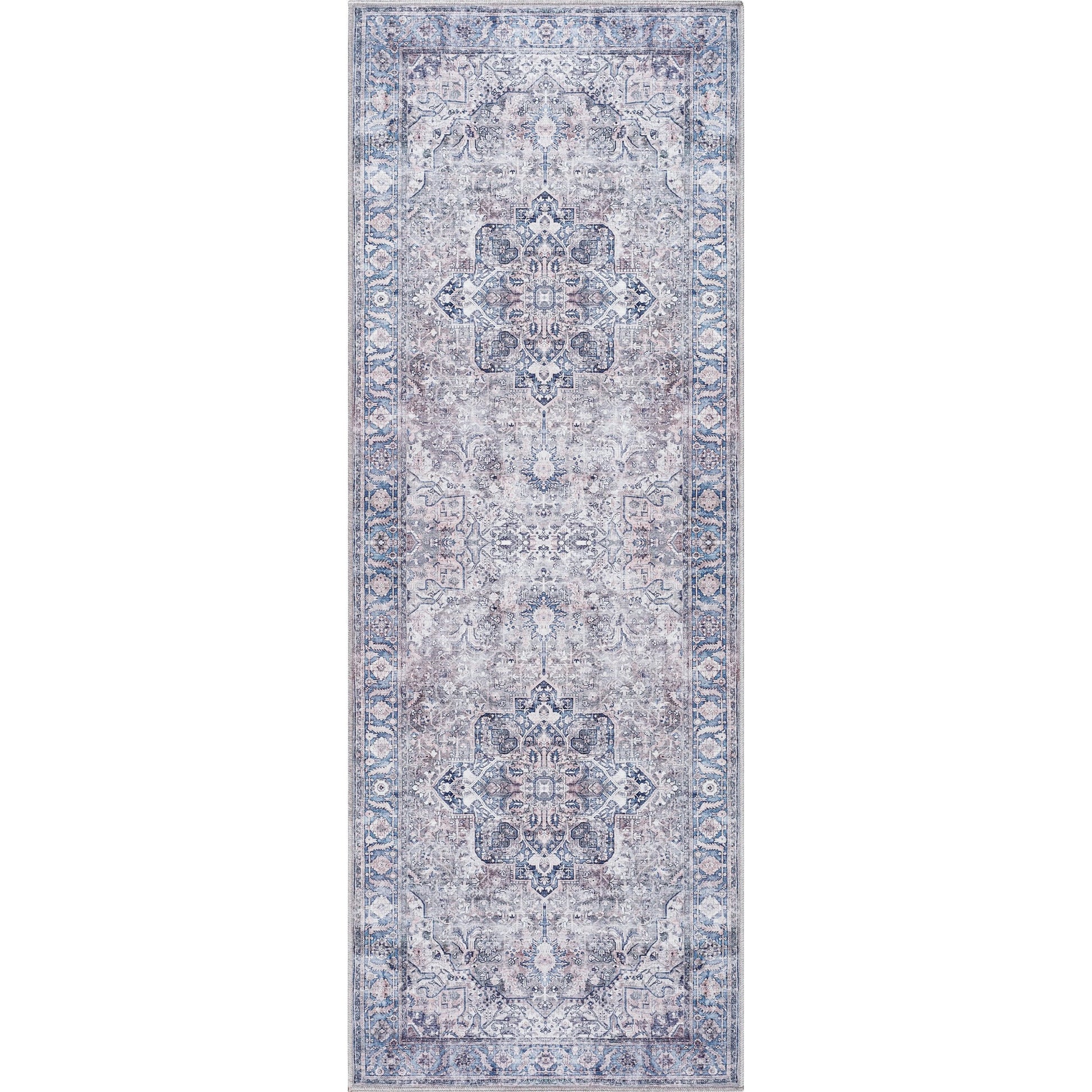 Georgina Rug - 497162 by Livabliss in cream, gray, denim, dark blue, black, rust. Made from polyester in a unique style.