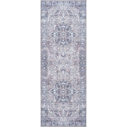 Georgina Rug - 497162 by Livabliss in cream, gray, denim, dark blue, black, rust. Made from polyester in a unique style.