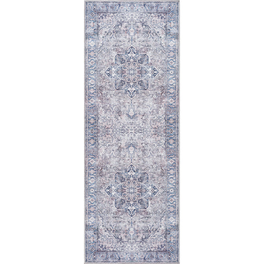 Georgina Rug - 497162 by Livabliss in cream, gray, denim, dark blue, black, rust. Made from polyester in a unique style.
