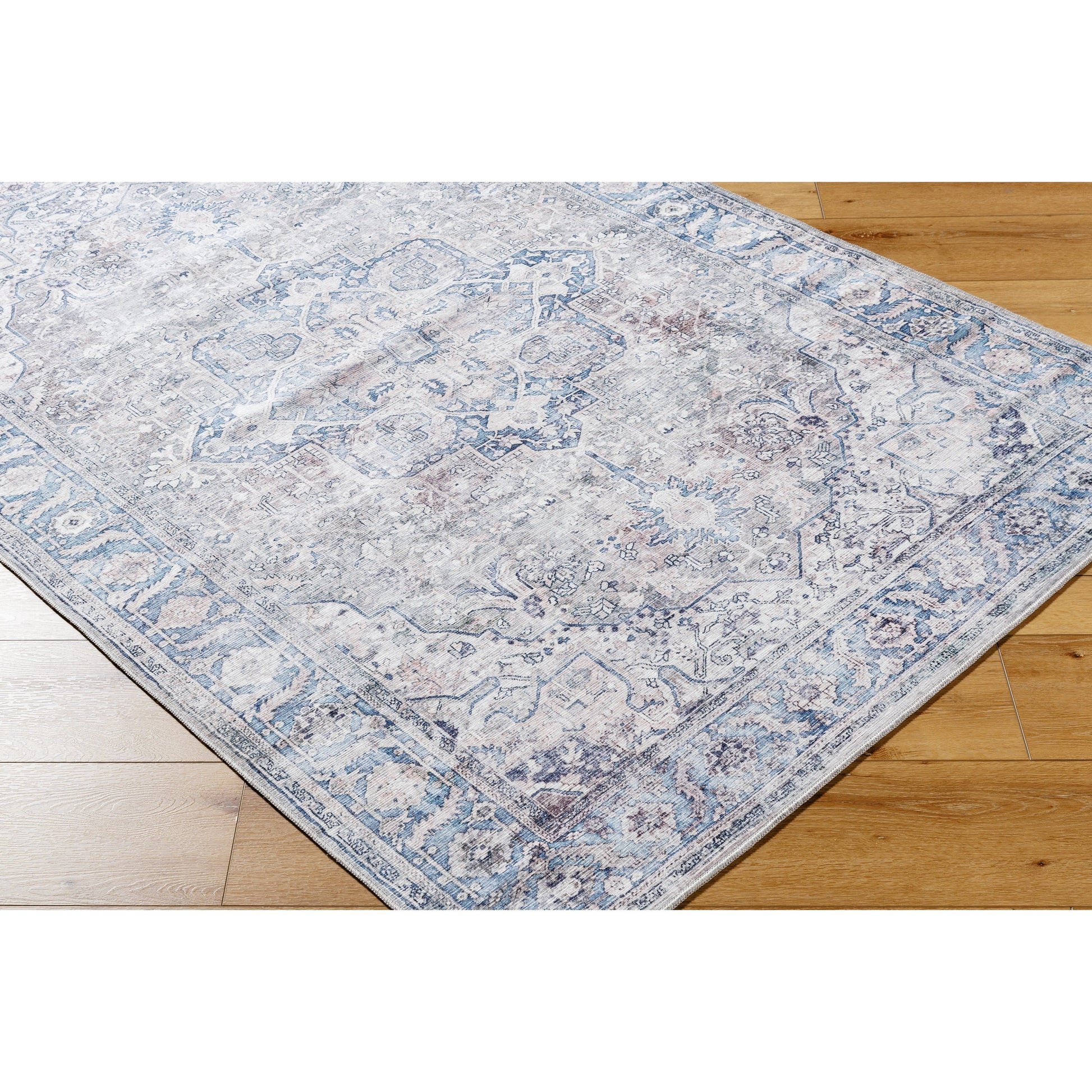 Georgina Rug - 497162 by Livabliss in cream, gray, denim, dark blue, black, rust. Made from polyester in a unique style.