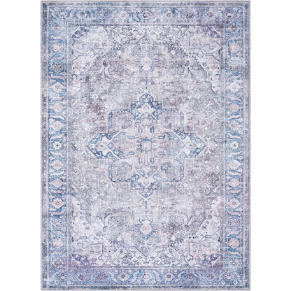 Georgina Rug - 497162 by Livabliss in cream, gray, denim, dark blue, black, rust. Made from polyester in a unique style.