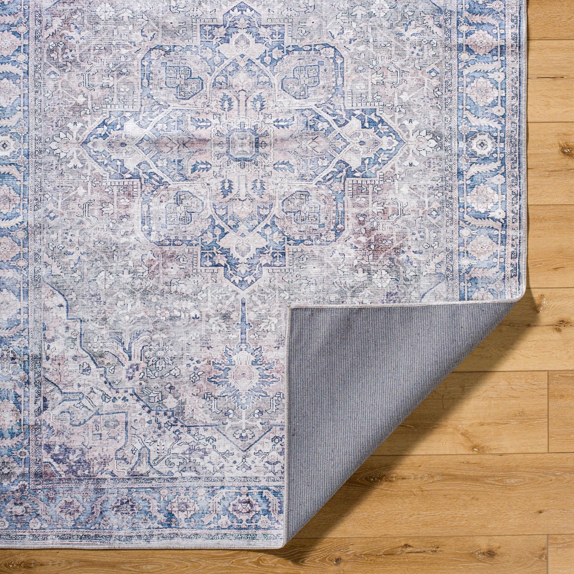 Georgina Rug - 497162 by Livabliss in cream, gray, denim, dark blue, black, rust. Made from polyester in a unique style.