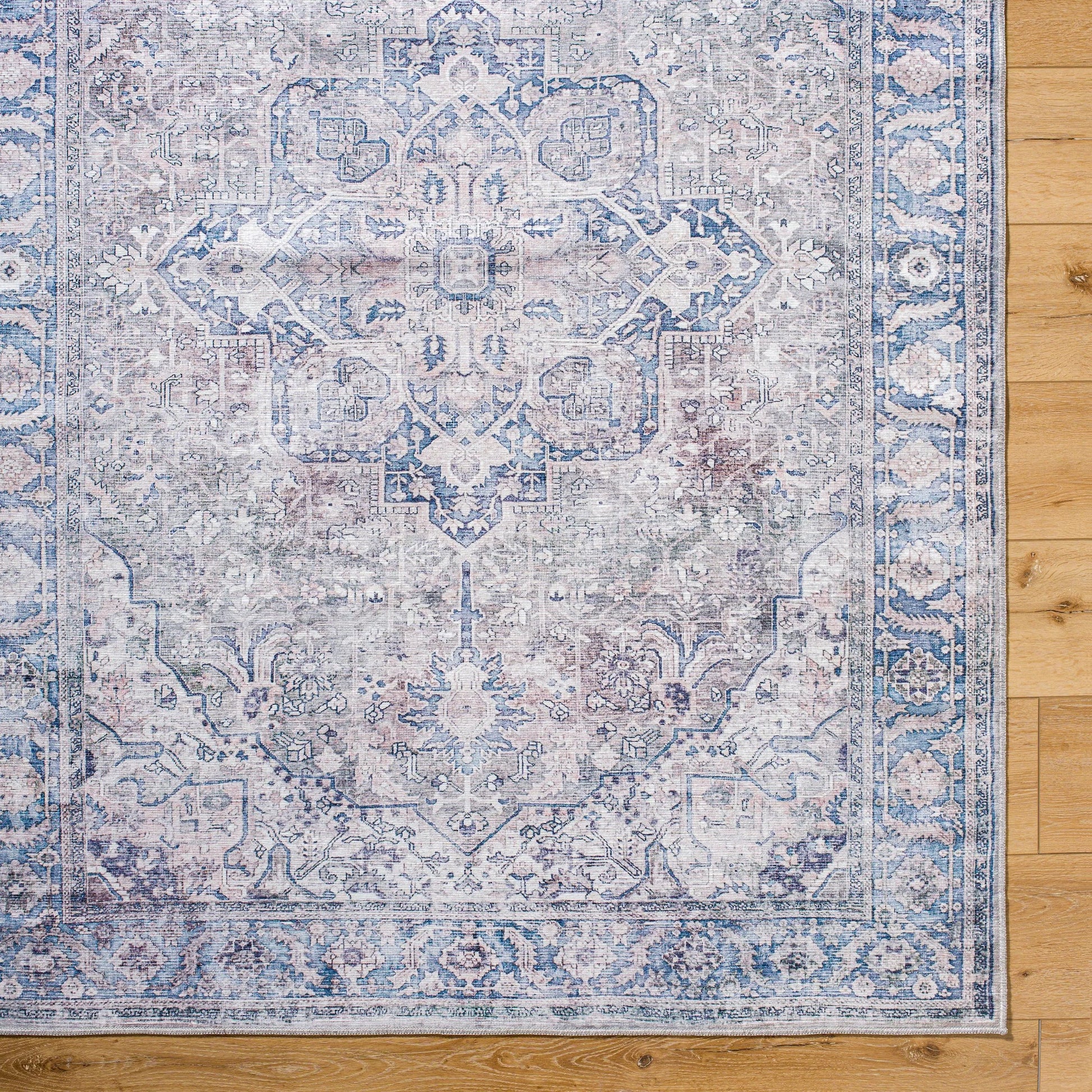 Georgina Rug - 497162 by Livabliss in cream, gray, denim, dark blue, black, rust. Made from polyester in a unique style.