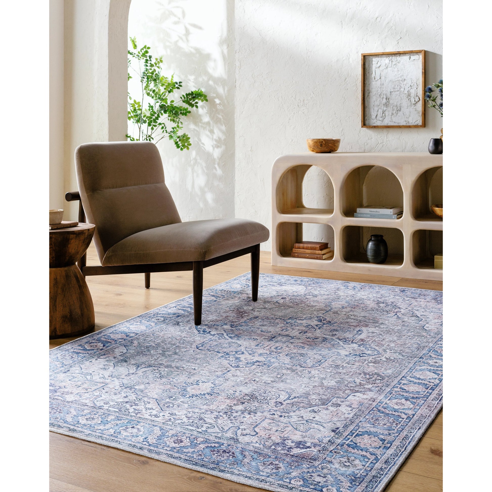 Georgina Rug - 497162 by Livabliss in cream, gray, denim, dark blue, black, rust. Made from polyester in a unique style.