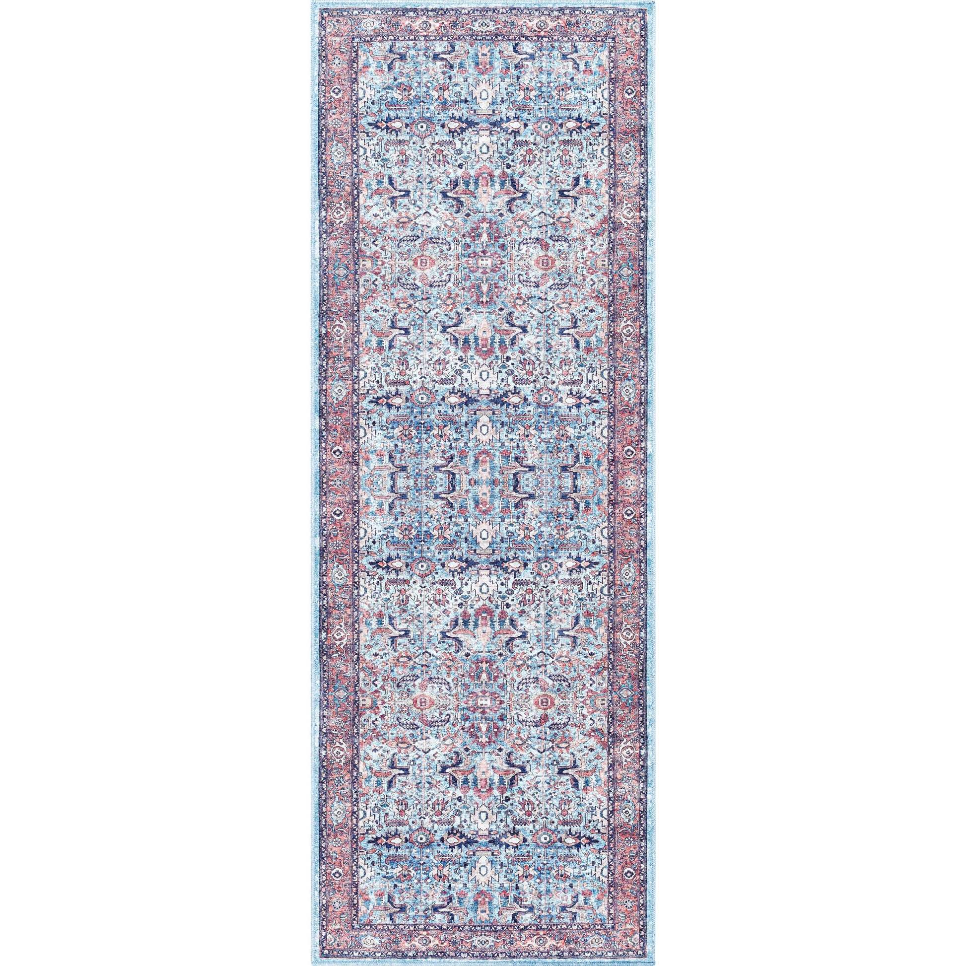 Georgina GOR-2304 Rug by Livabliss in denim, brown, black, beige, cream. Made from face: 100% polyester, warp: 100% cotton in a unique style.