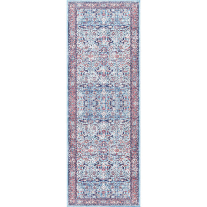 Georgina GOR-2304 Rug by Livabliss in denim, brown, black, beige, cream. Made from face: 100% polyester, warp: 100% cotton in a unique style.