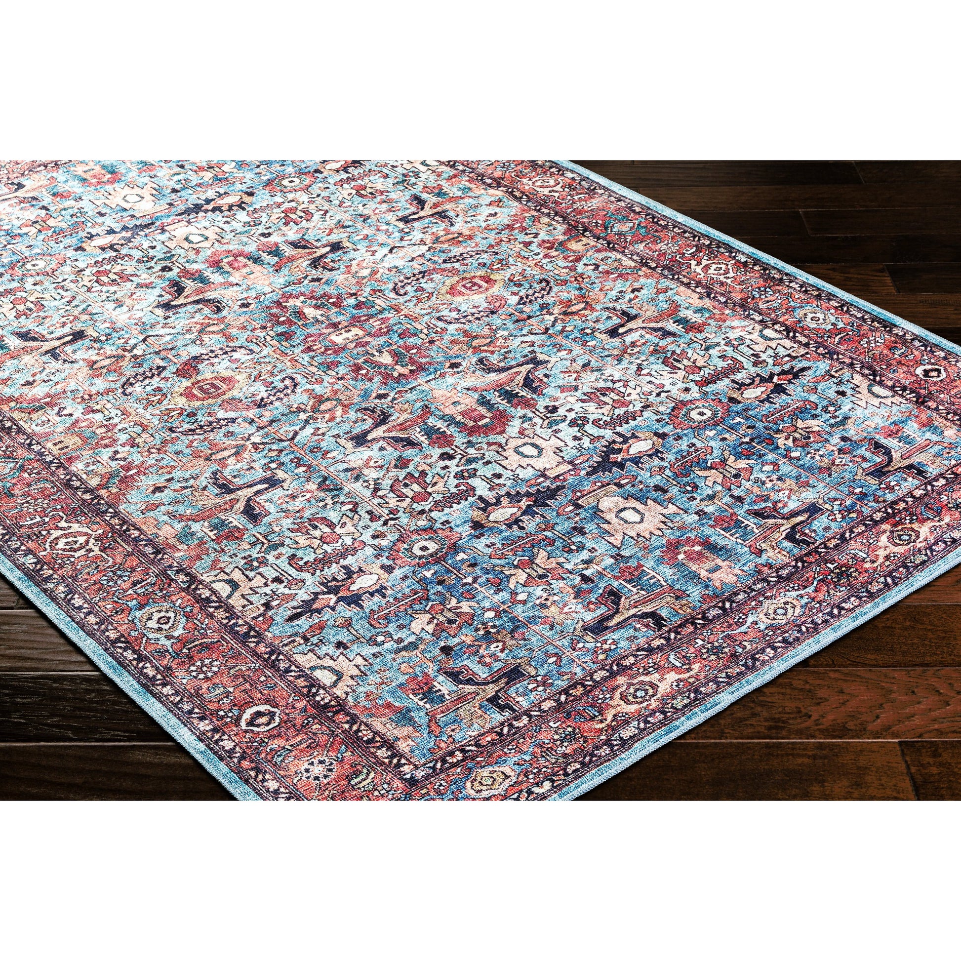 Georgina Rug - 497171 by Livabliss in denim, brown, black, beige, cream. Made from face: 100% polyester, warp: 100% cotton in a unique style.