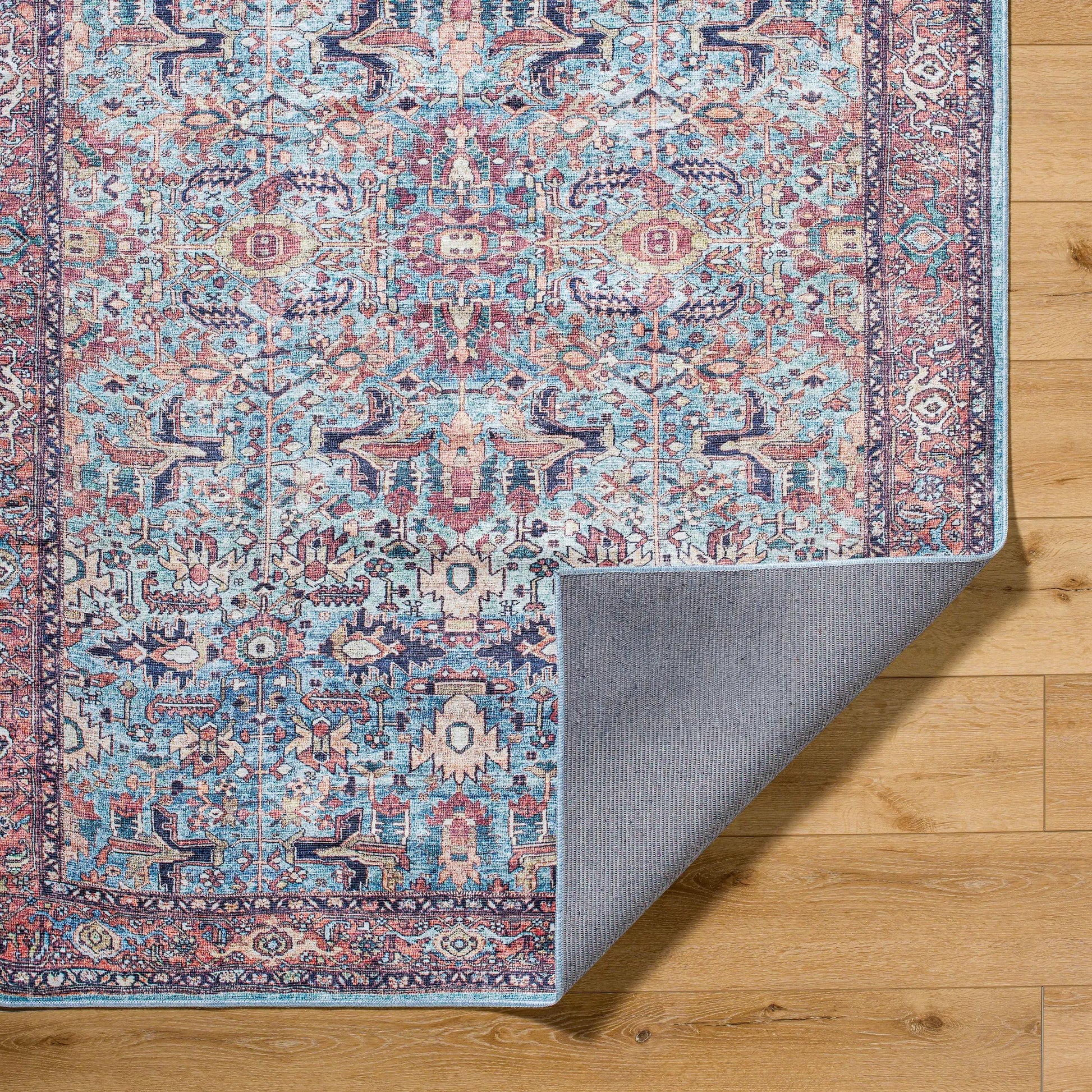 Georgina Rug - 497171 by Livabliss in denim, brown, black, beige, cream. Made from face: 100% polyester, warp: 100% cotton in a unique style.