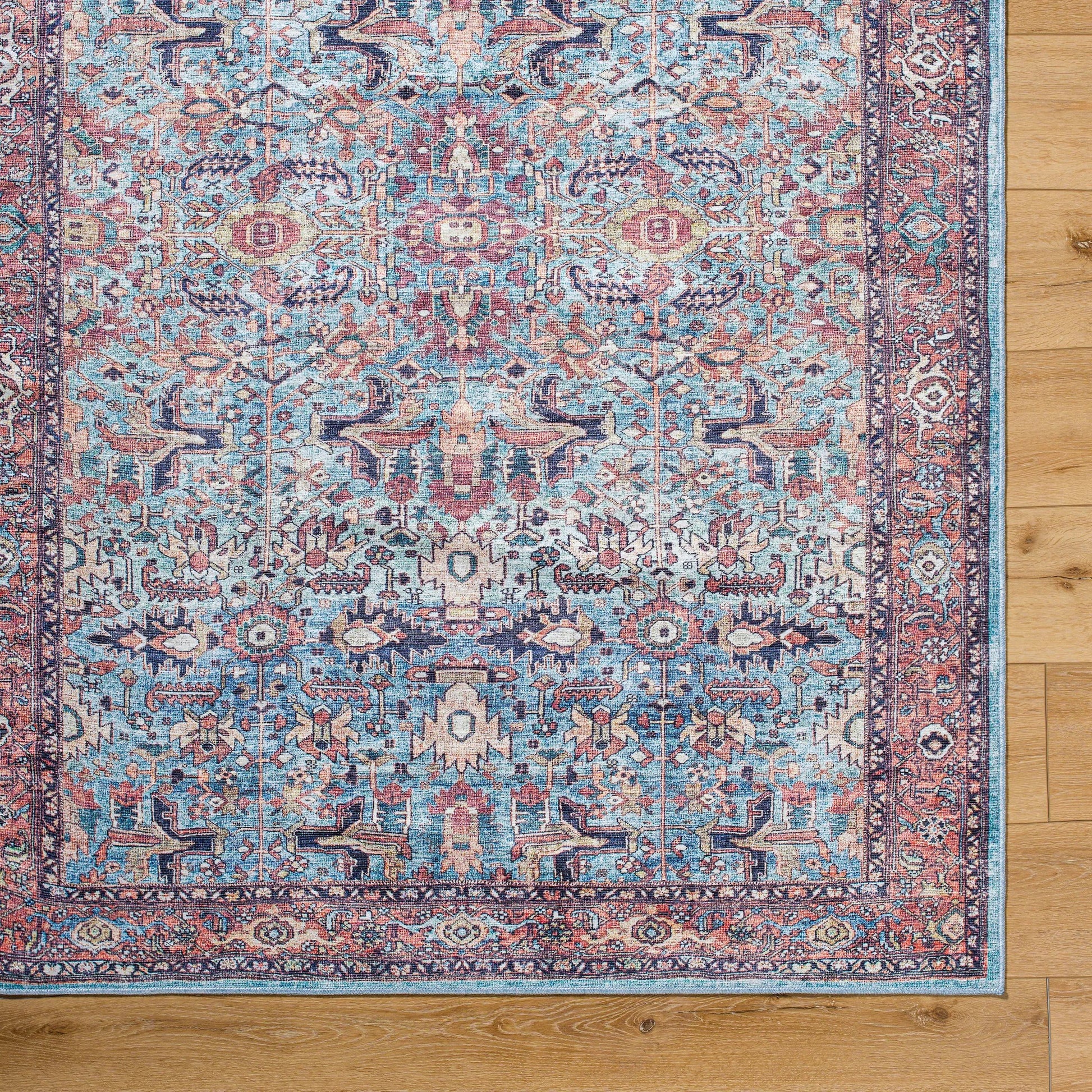 Georgina Rug - 497171 by Livabliss in denim, brown, black, beige, cream. Made from face: 100% polyester, warp: 100% cotton in a unique style.