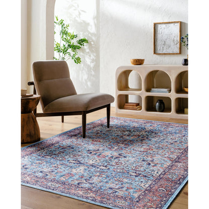 Georgina GOR-2304 Rug by Livabliss in denim, brown, black, beige, cream. Made from face: 100% polyester, warp: 100% cotton in a unique style.