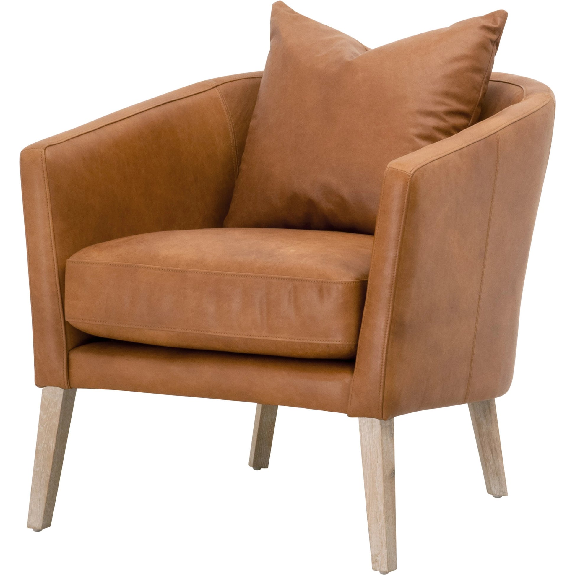 Gordon Club Chair by Essentials For Living in pearl and natural gray, livesmart peyton-pearl. Made from solid oak, 98% polyester, 2% nylon in a transitional style.