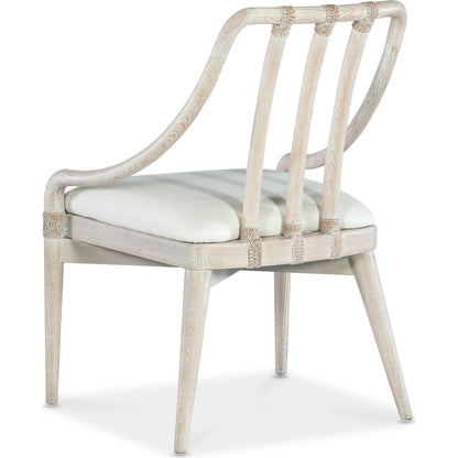 Commerce and Market Seaside Chair (Set of 2) by Hooker Furniture in oyster and light wood. Made from 51% rayon, 22% linen, 16% polyester, 11% cotton, rope in a modern style.