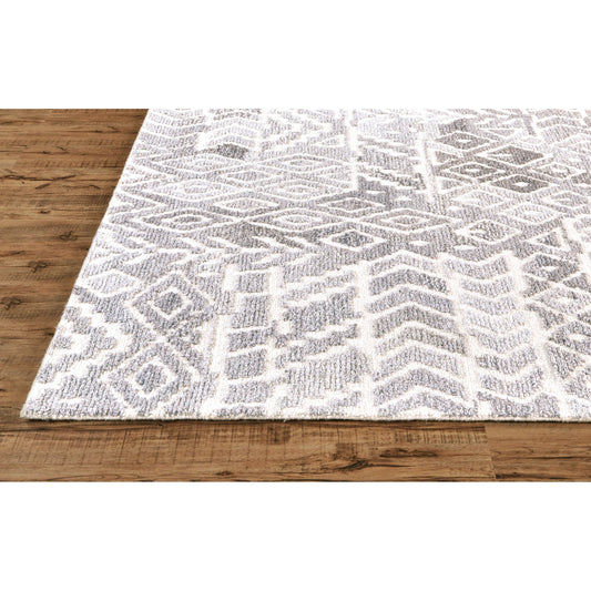 Asher Lustrous Wool Rug - 8771F by Feizy in gray, white. Made from wool, viscose in a unique style.