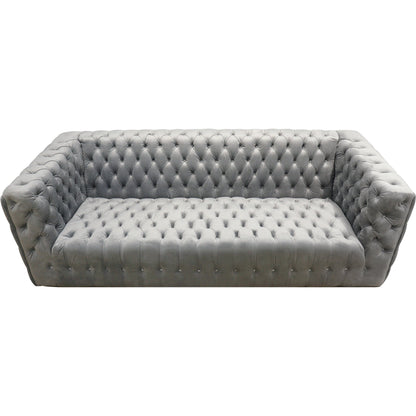 Vicenza Velvet Sofa by Pasargad Home in silver. Made from velvet in a modern style.