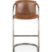 Chiavari Leather Bar Chair (Set of 2) by World Interiors in distressed, brushed gunmetal. Made from leather, steel in a unique style.