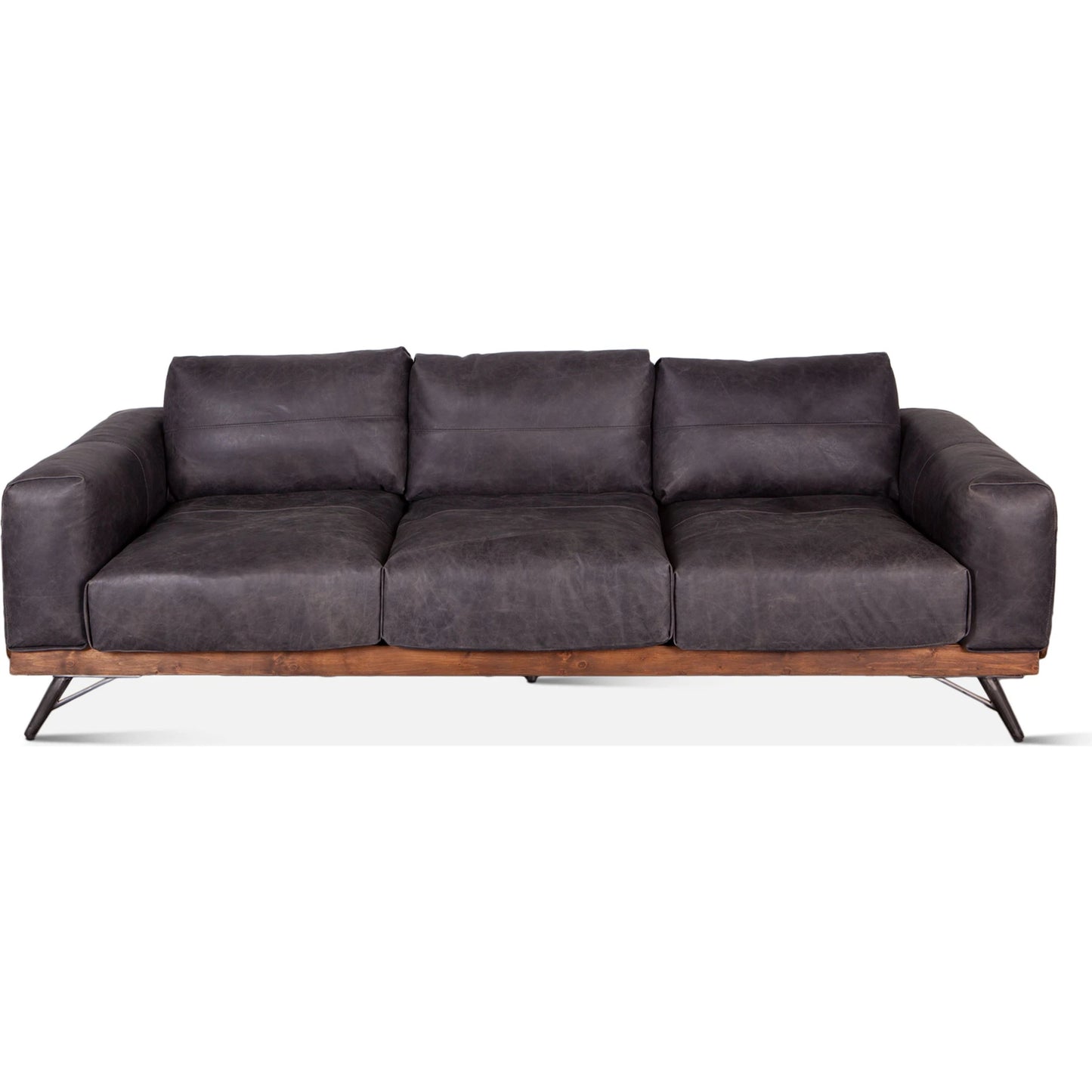 001 SI-2065541 | Primary Silo | Chiavari Mid-Century Antique Ebony Leather Sofa by World Interiors in antique ebony, walnut, gunmetal. Made from leather, wood, iron in a transitional style.